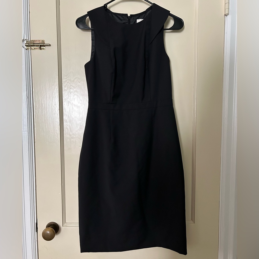 J. Crew Sleeveless Black Midi Sheath Dress